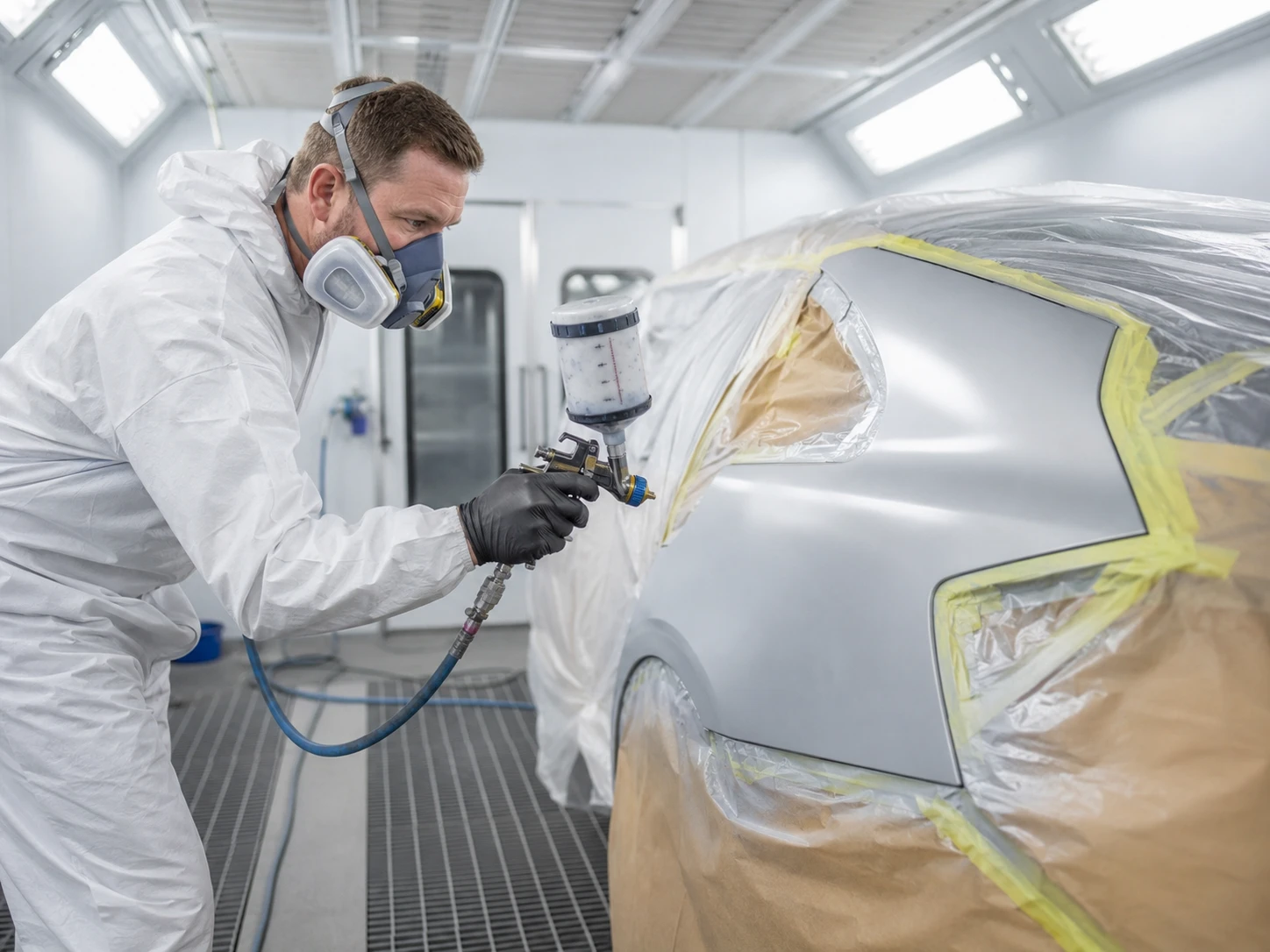 Automotive paint spray work